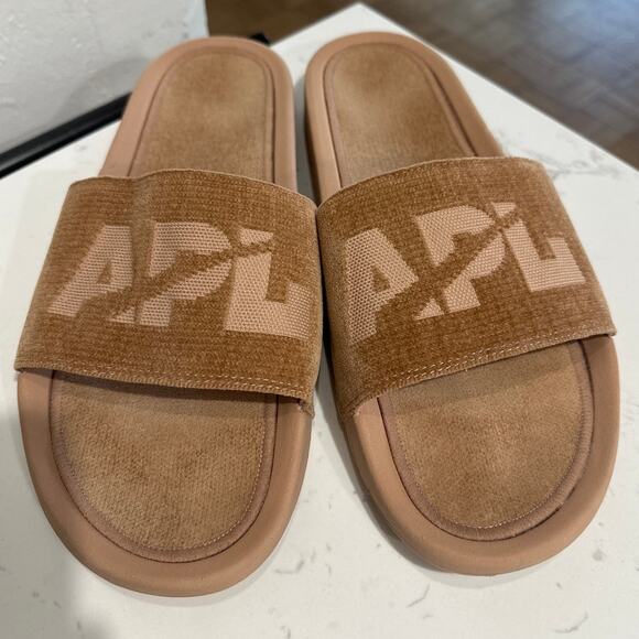 APL Men's Brown TechLoom Velvet Velour Slides, Size 12, Like New - Picture 1 of 5